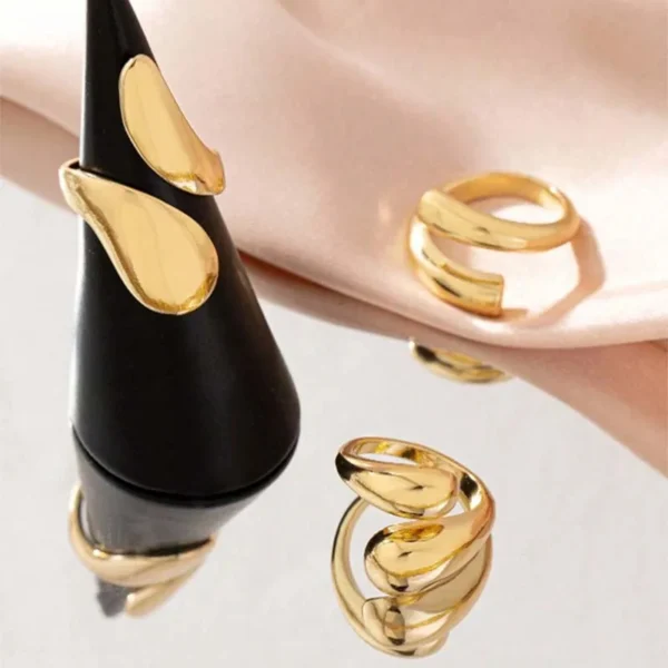 3Pcs Gold Ring Set – Minimalist & Elegant Design – Image 2